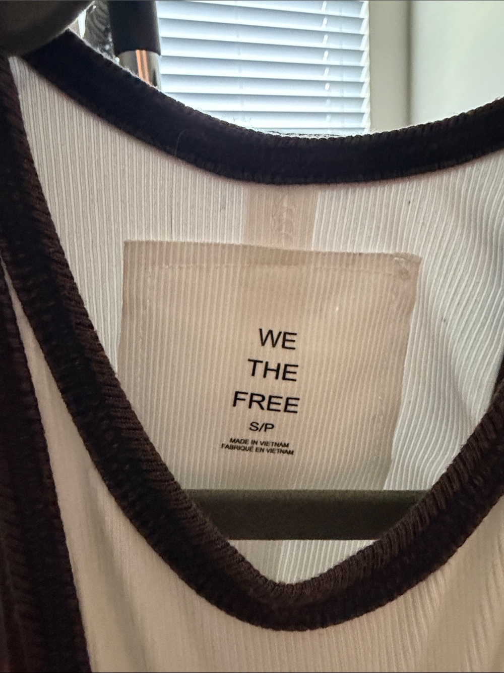 We the Free White Racerback Swim Top with Navy Trim - Picture 2 of 3